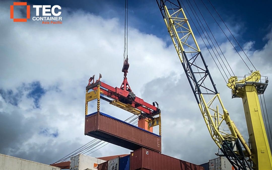 Tec Container Over Height Frame in Operation in Tahiti